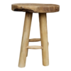 Round stool - natural - teak