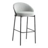 Canelas Bar Chair - Chaise de bar, gris clair avec dossier marron foncé et pieds noirs