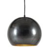 Albi Ball Lamp - Dark grey hammered lamp, shiny copper inside Ø25 cm. E27 socket