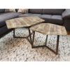 Coffee table set 2 pieces living room table nesting table Paris metal frame black white or old silver