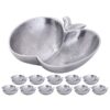 Apple bowl decorative bowl Masterbox 12 pieces Apple gold or silver aluminum