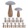 Decorative figures set of 2 mushrooms H20/12x13/9cm stand Masterbox 12x 2-piece mango wood
