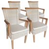 Dining room chairs set with armrests 4 pieces rattan chairs chair white Perth