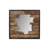 HSM Collection-Square Mirror-80x5x80-Brown/Black-Teak