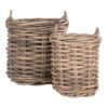 Burton Baskets - Paniers en rotin kubu, avec poignées, ronds, lot de 2