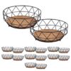 Fruit basket 16 pieces metal ø 28 H 10 cm set 2 x 8 VE metal bread basket fruit bowl round Neo black