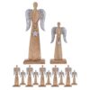 Decorative angel figure set of 2 13/17x32/47cm Christmas decoration master box 6 pieces mango wood