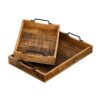 Wooden tray set 2 pieces 46x31cm serving tray tray wooden serving tray decorative tray made of mangohol