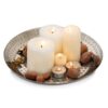 Decorative tray, 20 pieces, metal, ø 28 cm, round, gold or silver. Decorative tray, serving tray, candle tray