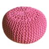 Pouf Ø 55 cm knitted stool pouf floor cushion coarse knit look extra high height 37 cm
