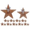 Wooden star figure set of 2 with deer head size 25/19cm Masterbox 10-piece stand mango wood