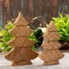 Decorative tree figure set of 2 wooden figures H23/20cm Masterbox 16-piece Christmas decoration mango wood