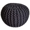 Knitted stool pouf Ø 45 H 30 cm cm seat pouf knitted floor cushion