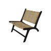 HSM Collection-Lounge chair Rattan-67x81x71-Black/Natural-Rattan/Teak