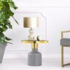 Round side table ø 45 H 45 cm decorative table lamp table sofa table glam table metal and enamel
