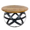 Table d’appoint table basse ronde salon Orbit structure en métal noir