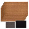 Coconut mat, set of 5, door mats, dirt trapping mat, doormat, plain color for front door, 3 colors