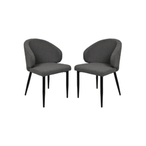 Diningroomchair Yuna - Grey - Teddy/metal - Set of 2 - Black, Grey, Red, Wit, Soft, Metal, Polyester