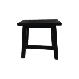 Decorative stool Lawas - 50x30x45 - Black - Teak - Black, Fur, Natural, Teak, Wit, Natural, Recycled Teak, Rust, Teak, Wood, Teak