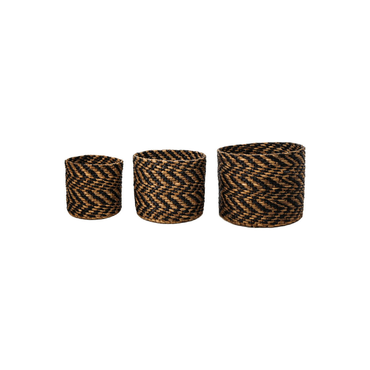 3 Piece Basket Set - black/natural