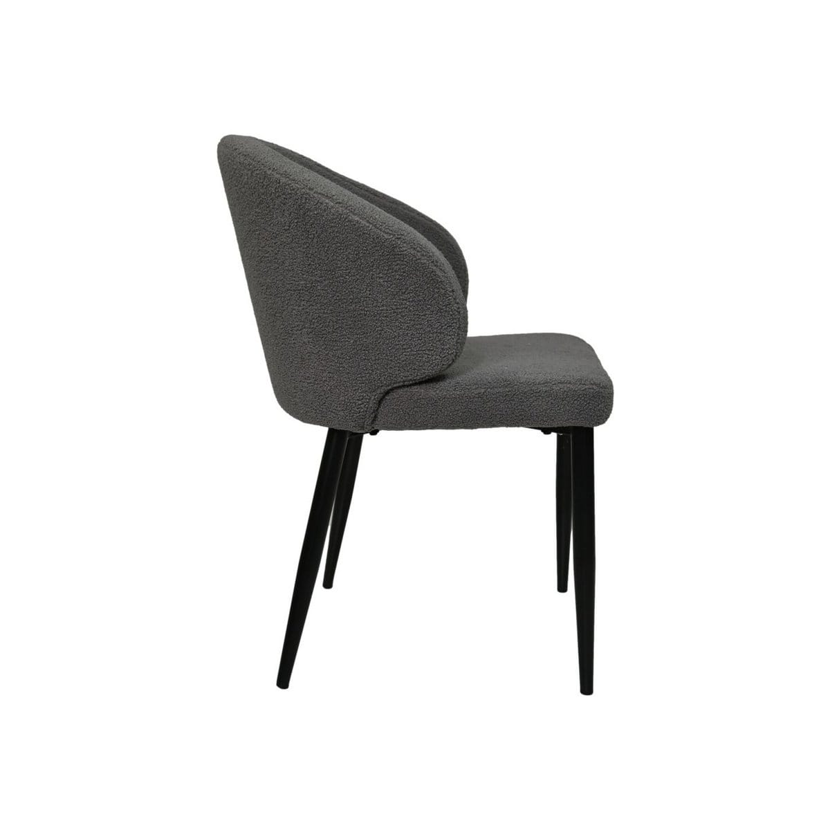 Diningroomchair Yuna - Grey - Teddy/metal - Set of 2