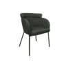 Diningroomchair Luca Set of 2 - 57x60x81 - Anthracite/Black - Teddy/bouclé/metal