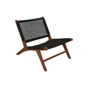 HSM Collection-Garden Lounge Chair Rio KD-66x80x65-Black/Natural-Teak/Banana Leaf - Black, Natural, Red, Teak, Wit, Banana Leaf, Teak