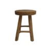 Decorative Stool Round - 30x30x42 - Natural - Teak