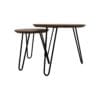 Swiss Edge Round Table set of 2 - ø60 - acaciawood/iron