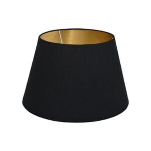 Lampshade Round conish - ø35-ø52x32 - Black/gold - Cotton - Black, Gold, Wit, Cotton, Gold Lampshade Round conish - ø35-ø52x32 - Black/gold - Cotton - Black, Gold, Wit, Cotton, Gold