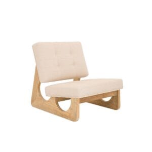 HSM Collection-Lounge Fauteuil Breeze -78x71x82-Naturel/Wit-Teak - Beige, Teak, Wit, Wood, Teak, Wood