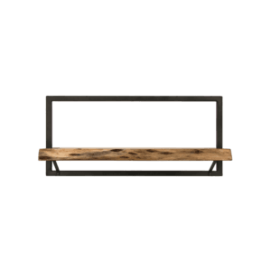 HSM Collection-Wall Shelf Levels Live Edge -70x22x32-Natural/Black-Acacia/Metal - Black, Natural, Wit, Wood, Natural, Metal, Wood, Bed, Kitchen, Living