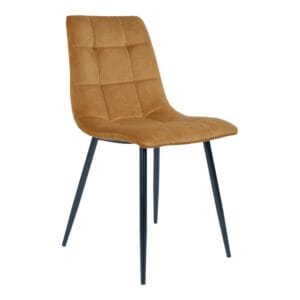 Middelfart Dining Chair - set of 2 - Black, Wit, Yellow, Metal, Polyester, Steel, Velvet