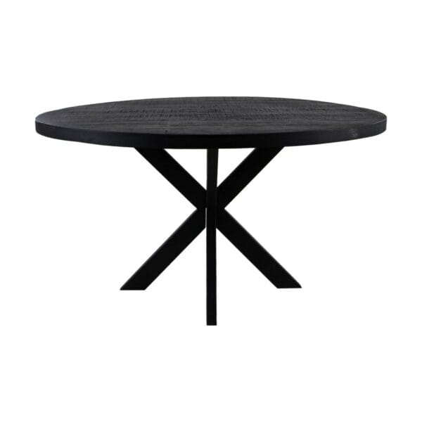 Round DiningTable Melbourne - ø80x76 - Black - Mangowood/metal