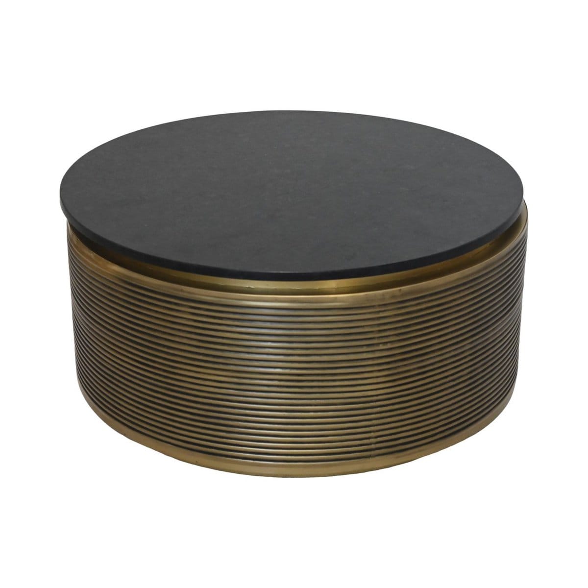 Coffee Table Marble - ø80x40 - Black/Gold - Marble/metal