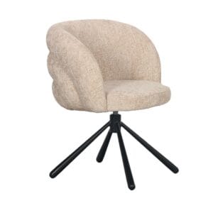 Pebble Rotating Chair Latte - Beige, Black, Iron, Red, Wit, Iron, Metal, Wood, Living