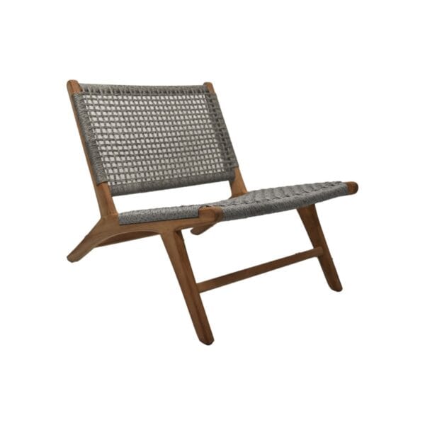 Loungechair Garden Rio - 66x80x65 - off white/Natural - Teak/banana leaf