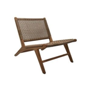 HSM Collection-Tuin Loungestoel Rio KD-66x80x65-Naturel/Naturel-Teak/Bananenblad - Teak, Rattan, Rust, Teak