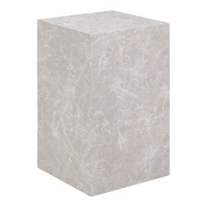 Prague Side Table - Side Table, marble look, beige, 30x30x50 cm - Beige, Marble