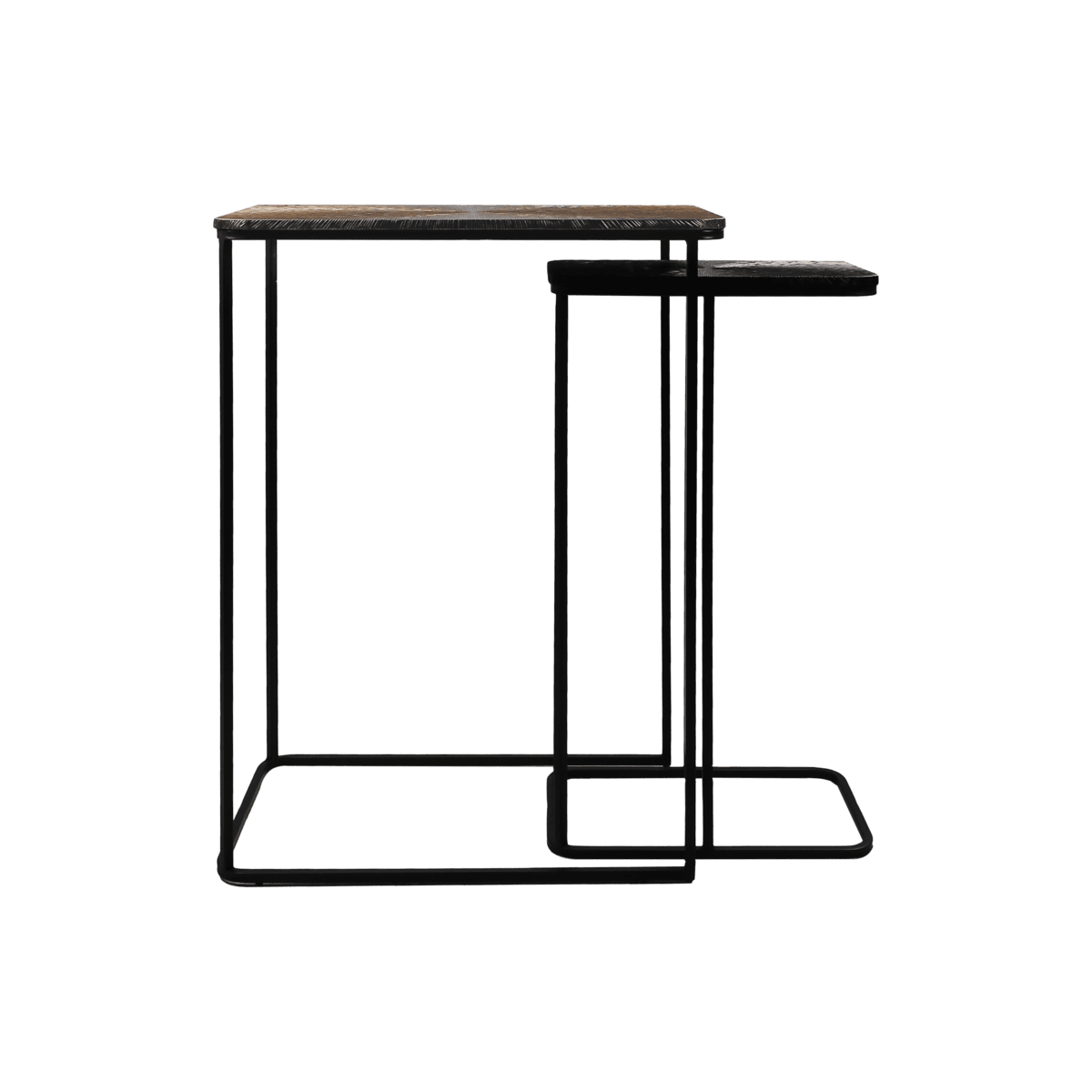 Console Table Fletcher - 60x35x77/40x25x70 - Gold/black - Aluminum/Iron