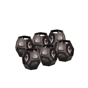 HSM Collection-Tealight holder Fall Set of 6-Ø10x10-Black/Transparent-Glass - Glas, Glass