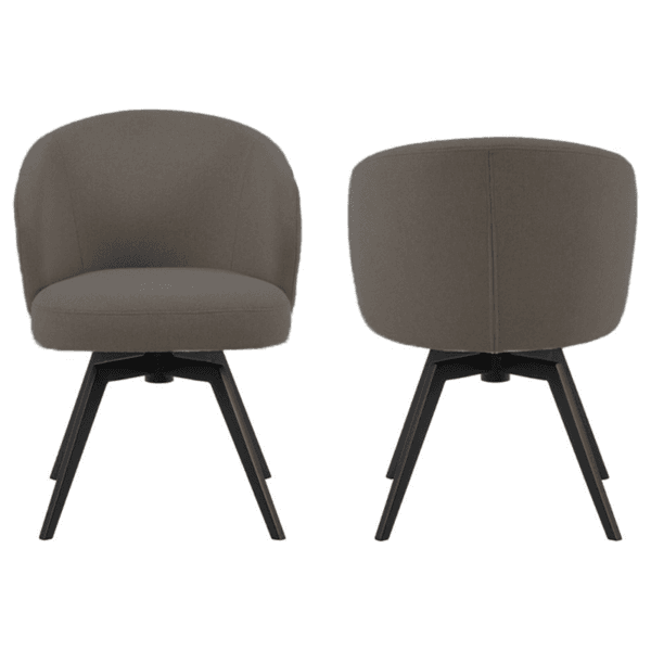 HSM Collection-Dining room chair Alma + Armrest-80x58.5x60-Anthracite/Black-Fabric/Metal