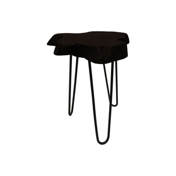 Side Table - ø40x47 - Black - Teak rootWood/metal
