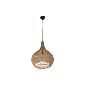 Hanging lamp Rotan - 43x43x46 - Natural - Rotan/teak - Natural, Teak, Natural, Rattan, Teak