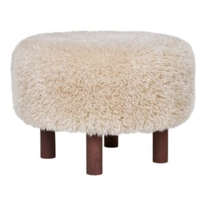 Inverness Pouf - Beige, Brown, Polyester