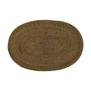 Oval Placemat set of 4 - 45x30x2 - Rattan - Natural - Natural, Wit, Natural, Rattan