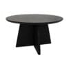 Round Coffee Table with kruisleg - 80X80X45 - Black - Mangowood