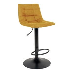 Middelfart Bar Chair - set of 2 - Black, Wit, Yellow, Metal, Polyester, Steel, Velvet