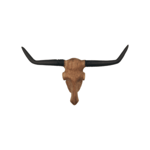 Wall deco buffalo head – Natural wax – Teak