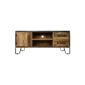 HSM Collection-TV Furniture Hayward 1 Door 2 Drawer-130x40x55-Natural/Black-Mango/Metal - Black, Brown, Iron, Natural, Wit, Natural, Iron, Mango, Metal, Wood